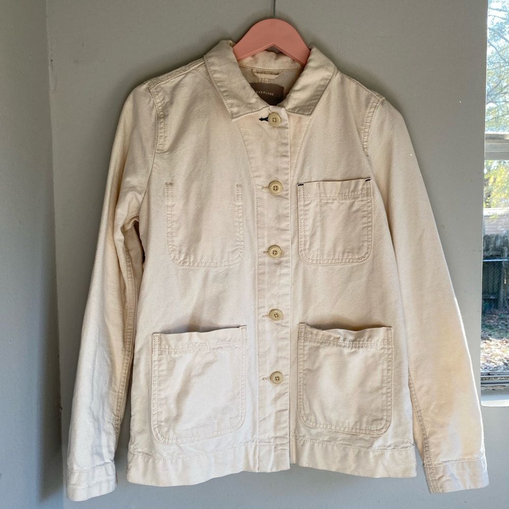 Everlane 100% Cotton Canvas Jacket S - Cream